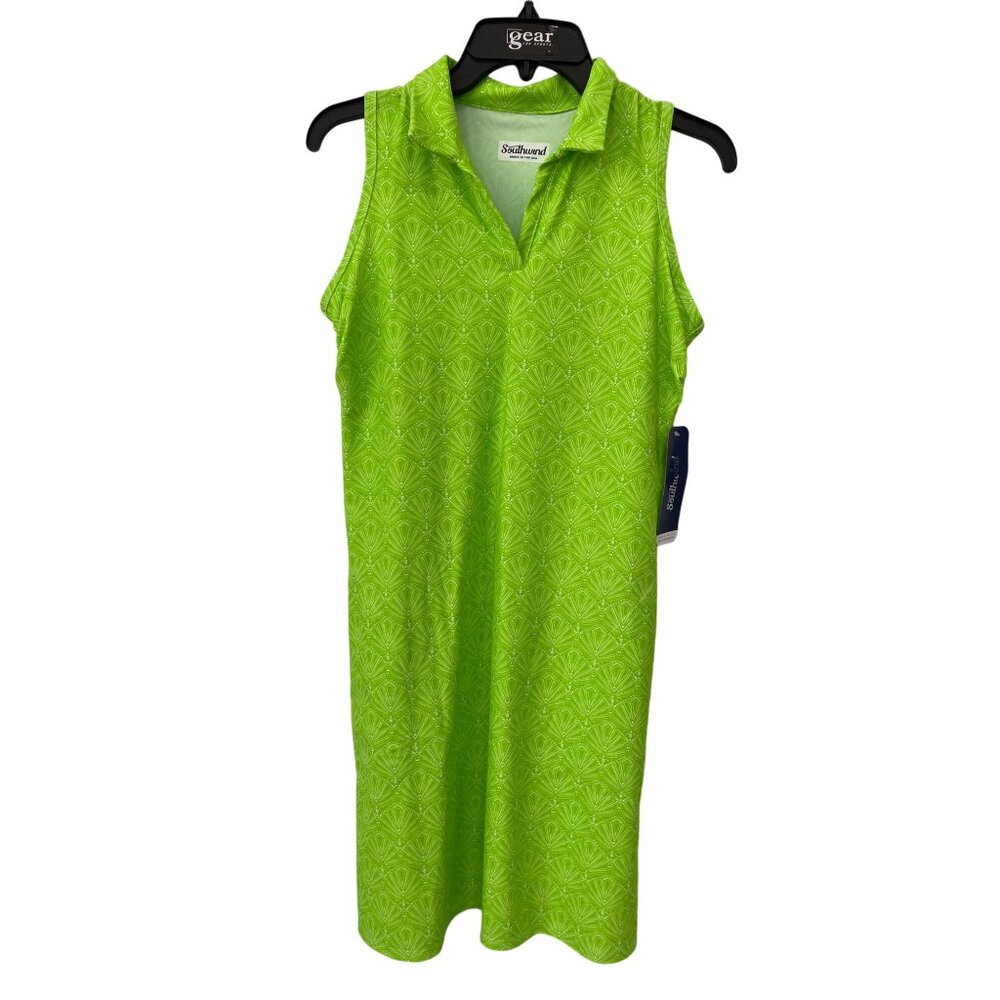 Southwind Avalon Crown Gem Sleeveless Golf Dress Pockets Small UPF 50 USA Green